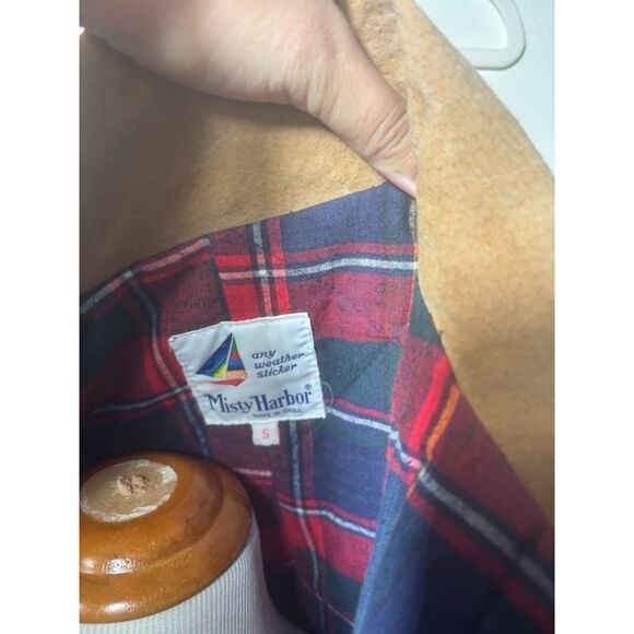 Misty Harbor Any Weather Slicker Jacket Raincoat Flannel Lined Size Small Black - Picture 5 of 6